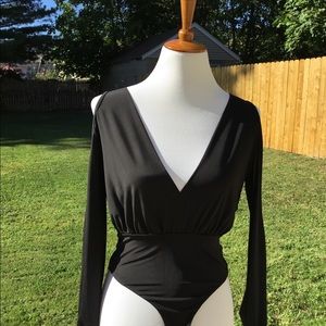 Low cut front and back bodysuit
